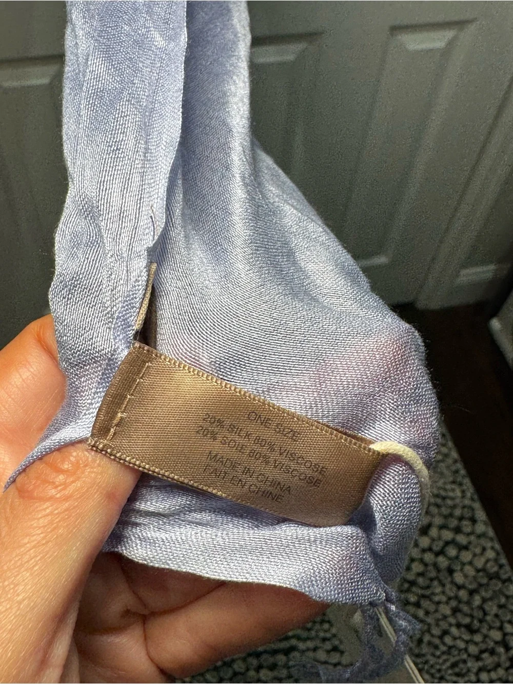 🪻 LOOK BY M NWT Women's Scarf Wrap REAL SILK in periwinkle purple/light blue 🪻